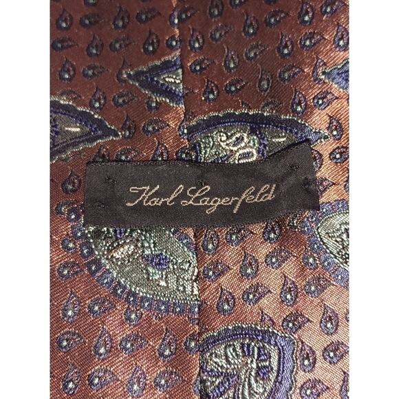 Karl Lagerfeld Paisley Tie Copper OS - Picture 3 of 4